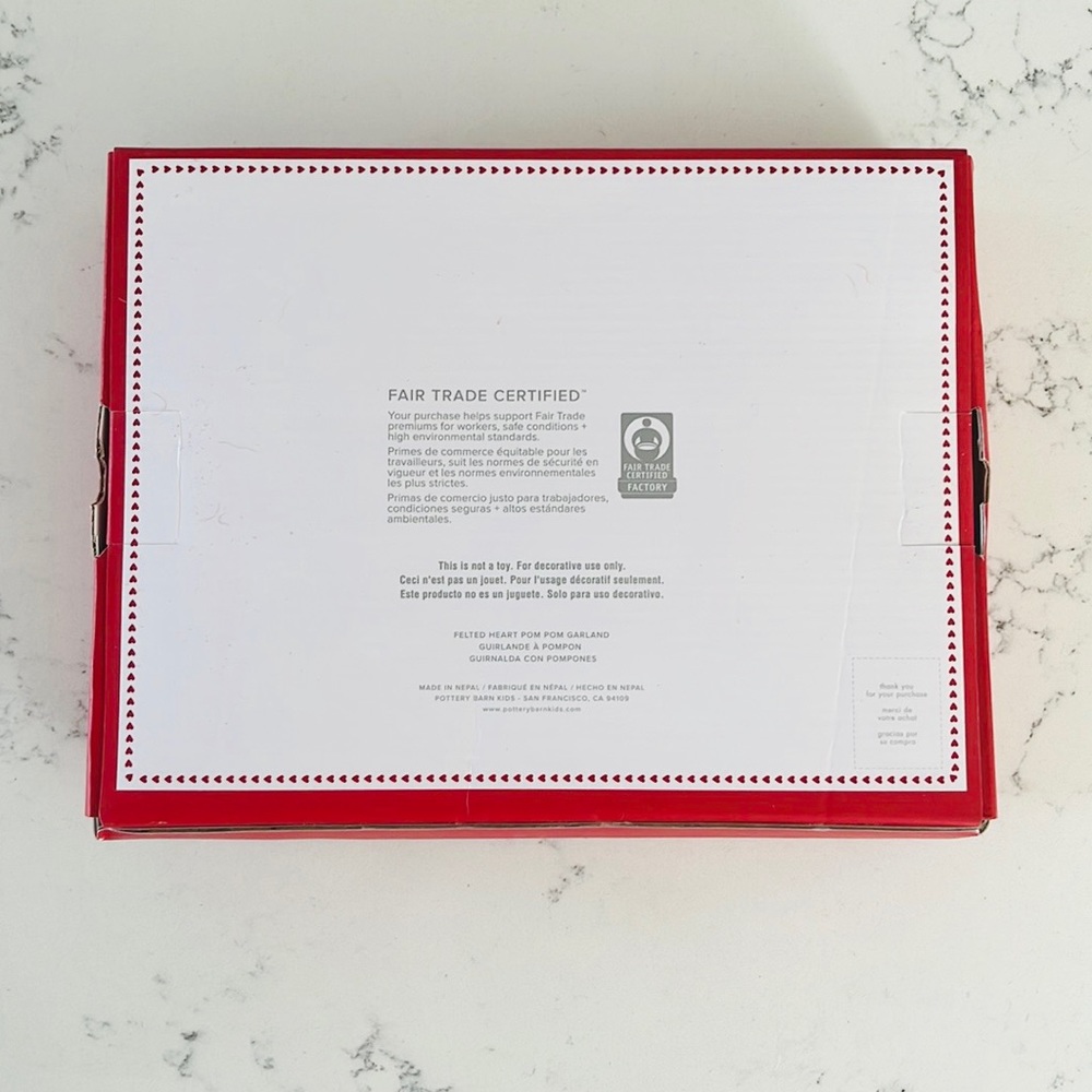 Pottery Barn Kids Felted Wool Heart Pom-Pom Garland - Picture 9 of 13